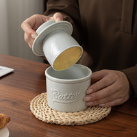Boîte à beurre en céramique jaune, pot de conservation pour fromage, vaisselle de cuisine en céramique de qualité alimentaire, hermétique et empilable
