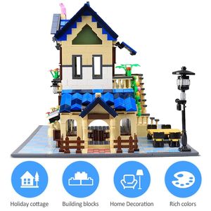 5311 1298 Uds MOC casa ladrillos juguetes ciudad calle vista campo Villa <span class=keywords><strong>arquitectura</strong></span> bloques de construcción para niños - Product Image 4