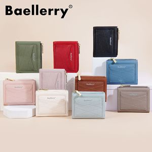 กระเป๋าสตางค์สั้นผู้หญิง Baellerry สีแดง แบบพับสองตอน มีซิปใส่เหรียญ ใช้งานได้หลากหลายในชีวิตประจำวัน - Product Image 4