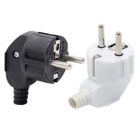 Adaptateur de prise mâle 16A pour câblage européen, avec connecteur coudé à 90 degrés, détachable et réutilisable, pour prises de courant allemandes et françaises