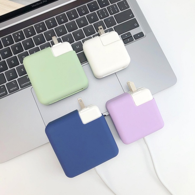 Soft Silicone Charger Protector Case Cover for MacBook Air 13 13.6 15 Inch Power Adapter Cover Pro 14 M5 M4 M3 with 11/12/16
