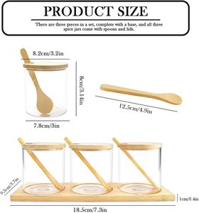 Hot Selling Kitchen Seasoning <b>Jar</b> Set <b>Spice</b> <b>Jars</b> With Lid Salt and Pepper Containers Food Storage Box With Spoon - Product Image 2