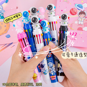 Stylo à bille multifonction Astronaut Ten Color Pen, pour étudiants, modèle à pression en plastique - Product Image 2