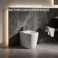 Bidet en céramique sur pied pour salle de bain, design arrondi, fournitures hôtelières OEM