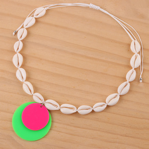 Pulsera de concha de moda única para mujer, collar de acrílico fluorescente, accesorio elegante para <span class=keywords><strong>vacaciones</strong></span> <span class=keywords><strong>en</strong></span> la playa, boda o fiesta - Product Image 3
