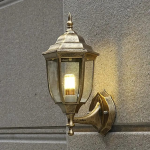 Ngoài trời cổ điển phong cách Châu Âu không thấm nước dẫn đèn vườn, ngoài trời không thấm nước tường đèn E27 ánh sáng đèn tường (5019 A/N BK) - Product Image 4