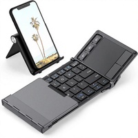 Clavier pliable en métal avec pavé tactile IClever BK08, portable, pliable en trois parties, pour clavier iPad iPhone pour Mac Android