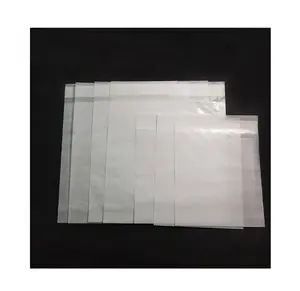 定制半透明自封可回收小服装包装生态牛皮纸白色衬里涂层玻璃蜡纸袋