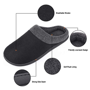 Personalizzato Caldo di Inverno Coperta di Lana Tessuto di Gomma Piuma di Memoria Pantofole per Gli Uomini - Product Image 5