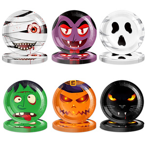 Halloween Party Supplies Paper Plates Cups <b>Tablecloths</b> Decorations For Indoor Halloween Celebration - Product Image 5