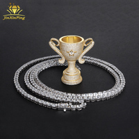 Pendentif pour homme personnalisé Hip-hop S925, motif de trophée de champion, moissanite VVS couleur D, plaqué or rhodié 14K/18K, pour soirée