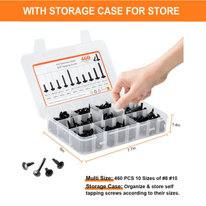 Tapping Screws 410 Stainless Steel Phillips Head Round Washer Drill Self Drilling Screw Set For Metal Imperial Size - Product Image 2