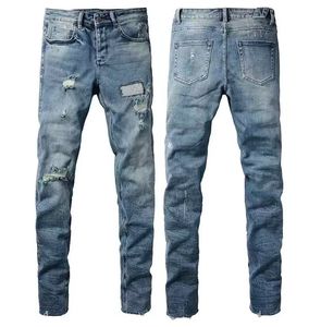 Nuevos Pantalones Vaqueros de Mezclilla Ajustados de Alta Calidad para Hombre, Estilo Casual, Desgastados, Vintage, Rotos, de Algodón - Product Image 2