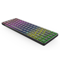 Clavier de jeu portable ergonomique rechargeable avec rétroéclairage 7 couleurs, interface filaire USB, vente en gros pour ordinateur portable, compatible BT