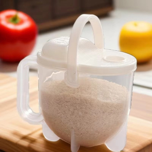 Cesta de drenaje de plástico para arroz y verduras, para lavado sin contacto en cocina, con flujo contrario, en stock - Product Image 5