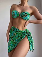 Nouvel arrivage de jupe courte en maille avec pampilles de couleur ensemble de bikini vente en gros de maillot de bain pour femmes