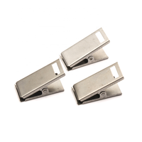 Adaptateur de clip métallique OEM personnalisé 41 mm, fente rectangulaire, fermoir crocodile, enrouleur rétractable, porte-badge d'identification, nickel, logo personnalisé
