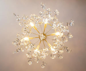 Lámpara colgante de techo dorada de lujo moderna, rama de árbol de aluminio de cristal para el hogar, oficina y Hotel, sala de estar, uso interior - Product Image 3