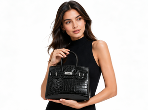 DEJURIOR Nouveau Sac <span class=keywords><strong>à</strong></span> Main Tendance Brillant Effet Croco de Luxe pour <span class=keywords><strong>Femme</strong></span>, Sac <span class=keywords><strong>à</strong></span> Bandoulière en Cuir PU Brillant de Haute Qualité avec Poignée Supérieure pour Dames - Product Image 4