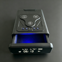 Coffre-fort à empreintes digitales avec déverrouillage à distance Bluetooth, triple chargement sans fil, accès rapide, pour armes de poing, câble de sécurité, rangement d'objets de valeur