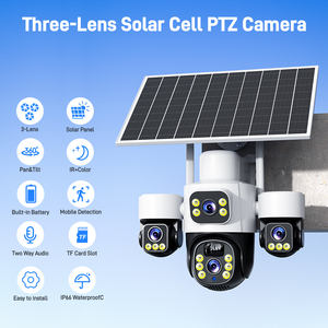 Hieasy AOV 4G Solarbetriebene Überwachungskamera für Außenbereiche, Wasserdicht, Kabellos, PTZ, 3 Linsen, CMOS, Zwei-Wege-Audio, Benötigt 16000mAh - Product Image 5