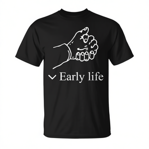 Early Life Hand T-Shirt pour femme en coton noir coupe unisexe - Product Image 2