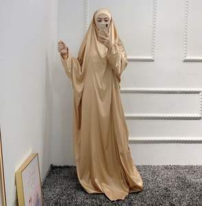 Nuevo Estilo de Vestido Abaya de Satén para Mujeres Musulmanas en Dubái con Niqab <span class=keywords><strong>Jijab</strong></span> - Product Image 6