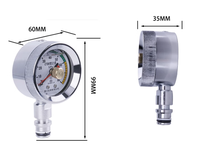 Manomètre antichoc en acier inoxydable MC BZY60 avec protection sismique, 60MPa 80MPa, connecteur mâle, double aiguille