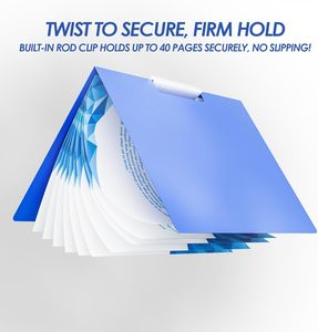 New A4 Rotating Ring Document Bag PP Clip Pocket <strong>File</strong> Folder <strong>Rotary</strong> Side Open Blue Universal Document Sorting Storage Holder - Product Image 4
