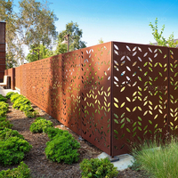 Écrans de jardin en acier corten de haute qualité, grands écrans de jardin d'extérieur, découpe au laser en acier corten, clôture murale