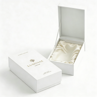 Boîte cadeau rigide de luxe personnalisée pour parfum, avec fermeture magnétique et insert en soie pour flacon de 100 ml, estampage à chaud or, OEM