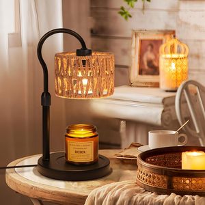 Lampe à bougie en rotin LANJO Boho avec variateur d'intensité et minuterie, diffuseur de parfum sans flamme pour cires parfumées - Product Image 5