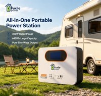 Station d'alimentation solaire portable 640Wh avec batterie LiFePO4, générateur à onde sinusoïdale pure 300W pour camping, camping-car, voiture, maison, alimentation de secours d'urgence