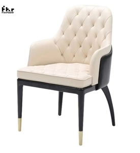 Ensemble de 4 chaises de salle à manger mi-modernes en bois coussin en cuir PU chaise longue d'extérieur pour salon et chambre à coucher - Product Image 5