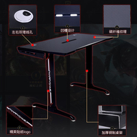 2026 Moderne Verstelbare Hoogte LED Computerbureau E-sport Bureaublad Zwart RGB Gaming Tafel PC Bureau Met Headset Houder