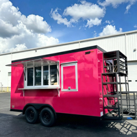 Camion de restauration mobile entièrement équipé pour pizzas, cuisine mobile, four à pizza en acier inoxydable, chariot alimentaire personnalisé, CE DOT