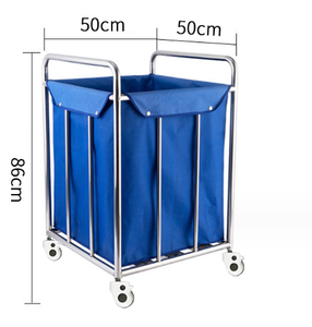 Ziekenhuis Verpleegkundige Schoonmaak Trolley Roestvrij Staal Medische 3 Zak 2 Zak Wasmiddel Inzamelwagen - Product Image 5