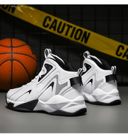 Baskets montantes pour hommes en cuir microfibre imperméable, rehaussantes, mode, décontractées, sportives, pour la marche et le basketball