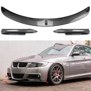 Amp-Z Front Bumper Lip <b>Splitter</b> Carbon Fiber Texture Matte Finish For BMW 3 Series E90 E91 Early M-Tech 2005-2008 - Product Image 1