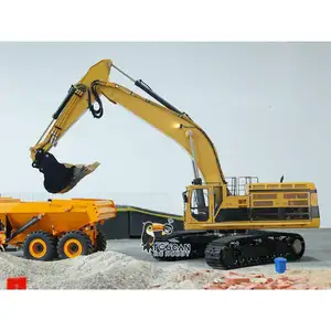 Sale Upgraded Valves LESU 1/14 RC Hydraulic Excavator 374F Painted Assembled Remote Control Digger Quick Connector Smoking Unit