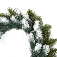 Guirlande de Noël en aiguilles de pin artificielles faites à la main YL, décoration intérieure en plastique, ornements verts