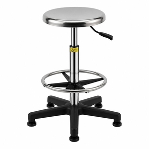 <span class=keywords><strong>Tabouret</strong></span> de laboratoire en acier inoxydable avec patins et anneau de repose-pieds pour poste de travail d'hôpital, de <span class=keywords><strong>pharmacie</strong></span> ou de laboratoire - Product Image 4