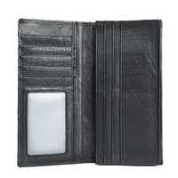 Dompet Lipat Tipis Pria MARRANT Motif Kulit Buaya dengan Penjepit Uang dan Tempat Kartu, Dompet Kulit Asli untuk Pria