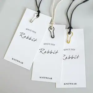 Custom Printed Logos Recyclable Swing Tags For Clothing Luxury Garment Labels Paper Hang Tag Swing Tickets