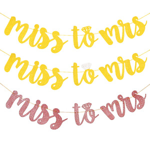 Anillo de diamante brillante novia para ser banderines <span class=keywords><strong>MISS</strong></span> to <span class=keywords><strong>MRS</strong></span> Banner para boda compromiso despedida de soltera decoraciones de despedida de soltera - Product Image 5