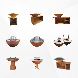 Barbecue Brasero de qualité supérieure, barbecue extérieur au charbon de bois en acier Corten pour jardin - Product Image 5