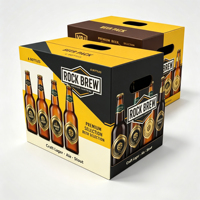 Boîtes en carton personnalisées pour 8/12 bouteilles, boîtes de transport pour bière, emballage pour restaurant, boîte à boissons avec séparateurs