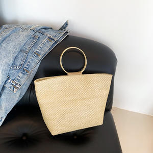 2025 Women's Braided Handbag Single Strap French Simple Ring <b>Large</b> Capacity Fashion <b>Bag</b> New Year's New Style <b>Zip</b> Two Ladies - Product Image 1