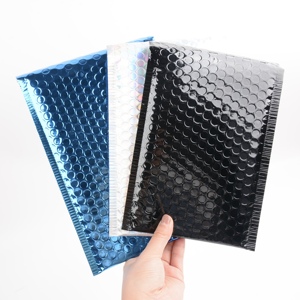 Bao bì túi nilon đóng gói hàng hóa có lớp đệm, màu hồng đen kim loại, in logo tùy chỉnh - Product Image 1