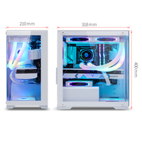 Boîtier PC SNOWMAN ATX pour jeux, blanc, MATX, tour moyenne, boîtier gamer, micro-boîtier de bureau, châssis d'ordinateur en verre trempé